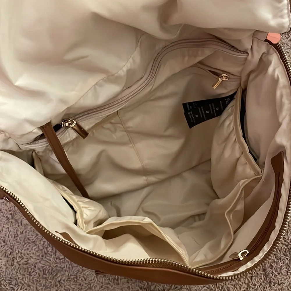 Classic Brown Kids Backpack with Front Zip Pocket